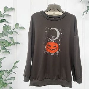 SHEIN Oversized Black Halloween Sweatshirt